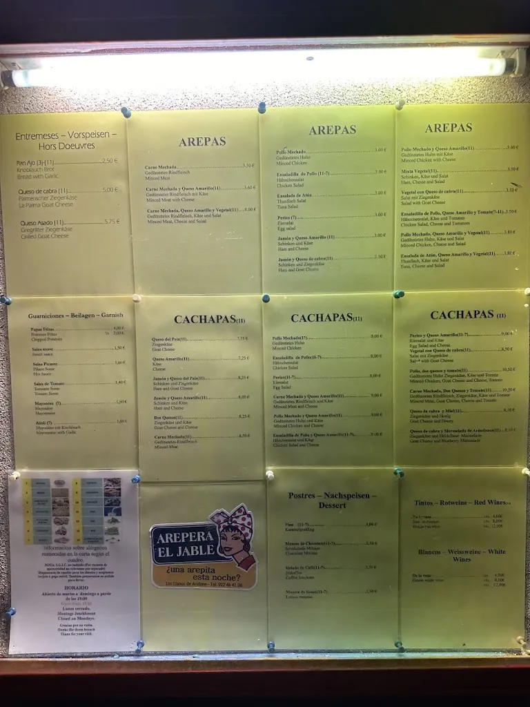 Menu_El Jable Restaurante - Arepería artesanal_Los Llanos de Aridane_image_1