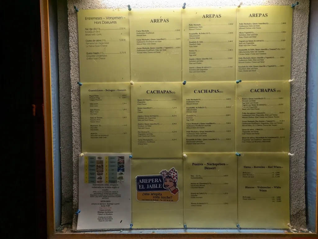 Menu_El Jable Restaurante - Arepería artesanal_Los Llanos de Aridane_image_2