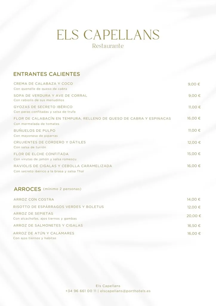 Menu_Restaurante Els Capellans_Elche/Elx_immagine_2