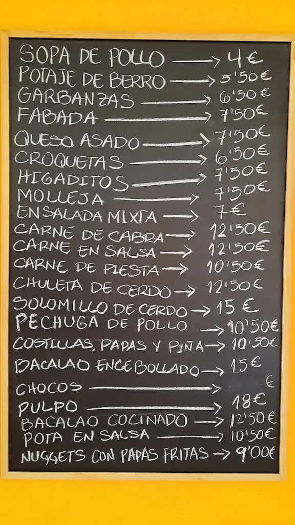Menu_Bar Restaurante La Ermita_Los Silos_immagine_1