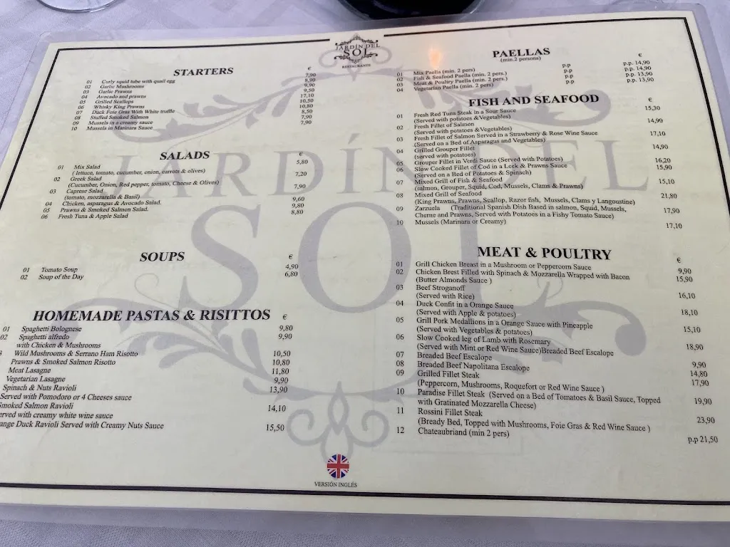 Menu_Restaurante Jardín del Sol_Los Gigantes_image_2