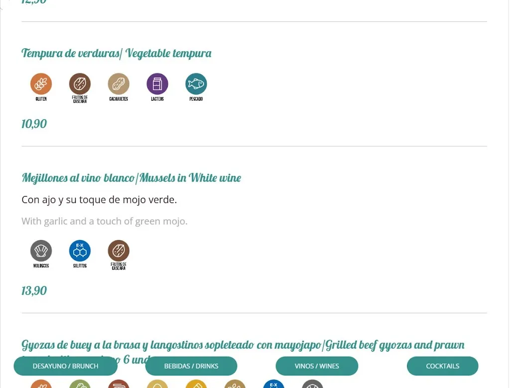 Menu_Restaurante Los Gigantes Beach Club_Los Gigantes_image_4