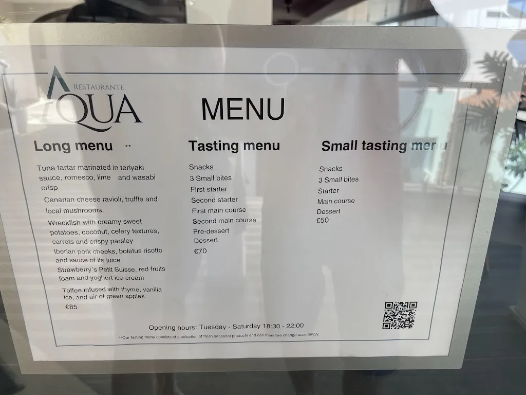 Menu_Aqua Restaurant_Los Gigantes_image_1