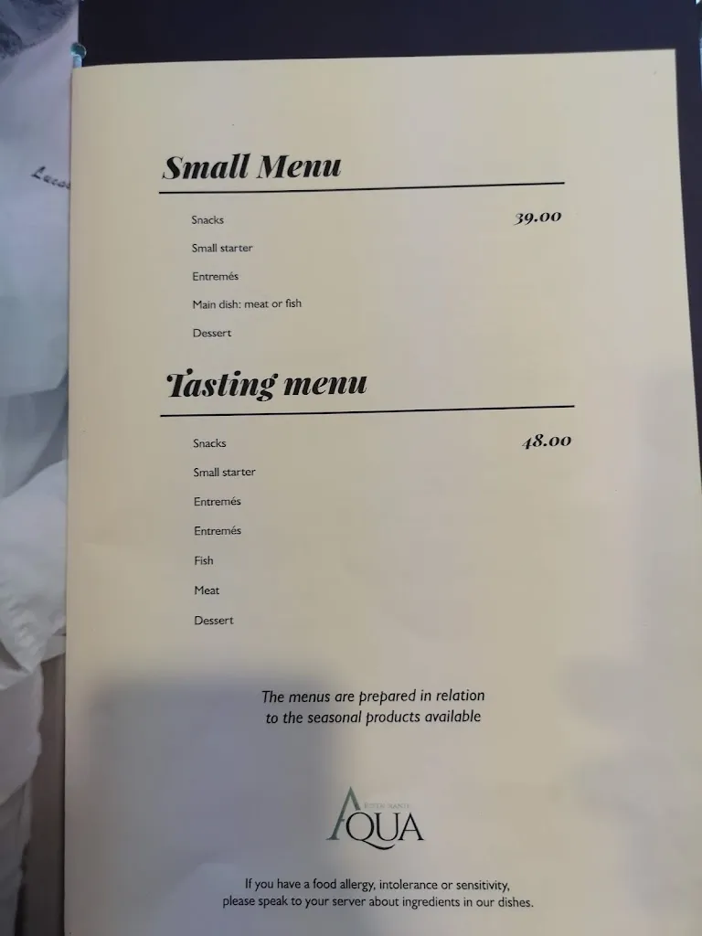 Menu_Aqua Restaurant_Los Gigantes_image_2