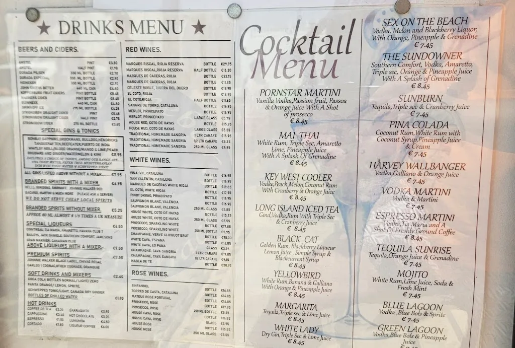 Menu_The Wine Bar & Terrace Evening Restaurant_Los Gigantes_image_1