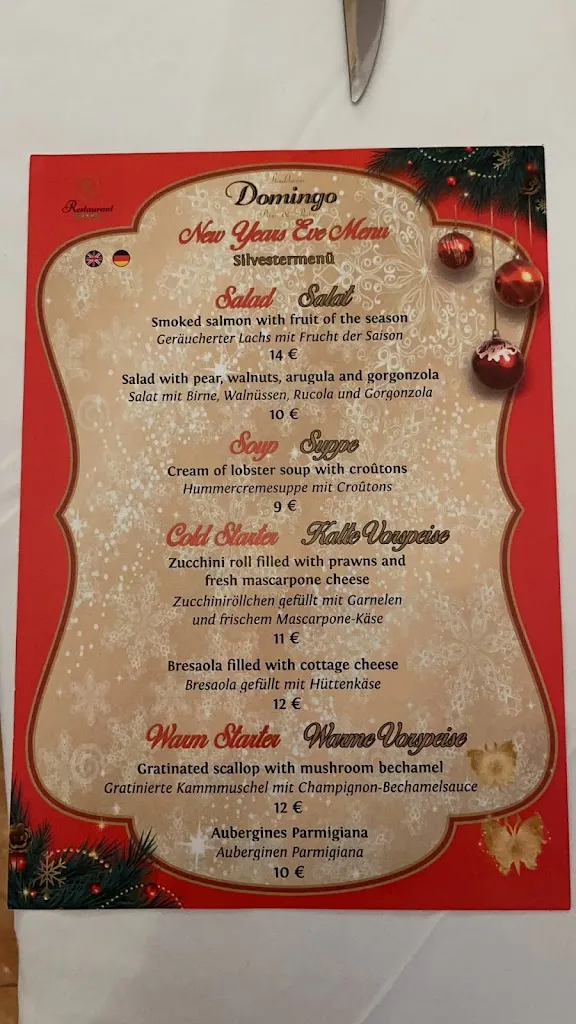 Menu_Domingo Restaurant_Los Gigantes_image_1
