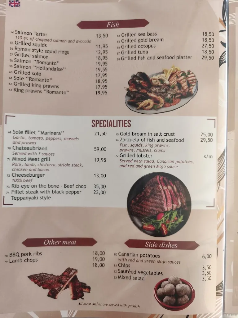 Menu_Restaurante Romanto_Los Gigantes_immagine_3