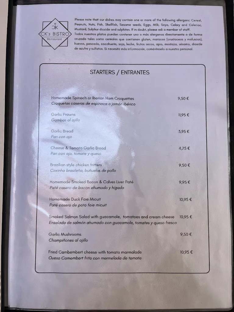 Menu_CK's Bistro_Los Gigantes_image_3