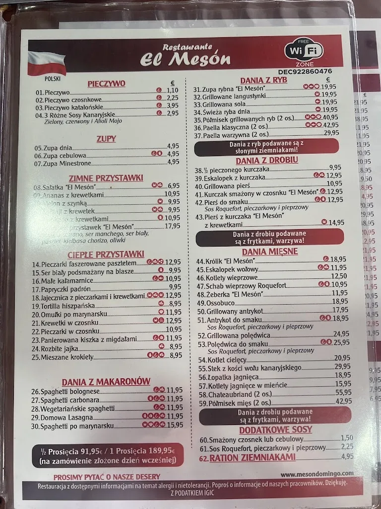 Menu_Restaurante El Mesón de Puerto Santiago S.L_Los Gigantes_immagine_1