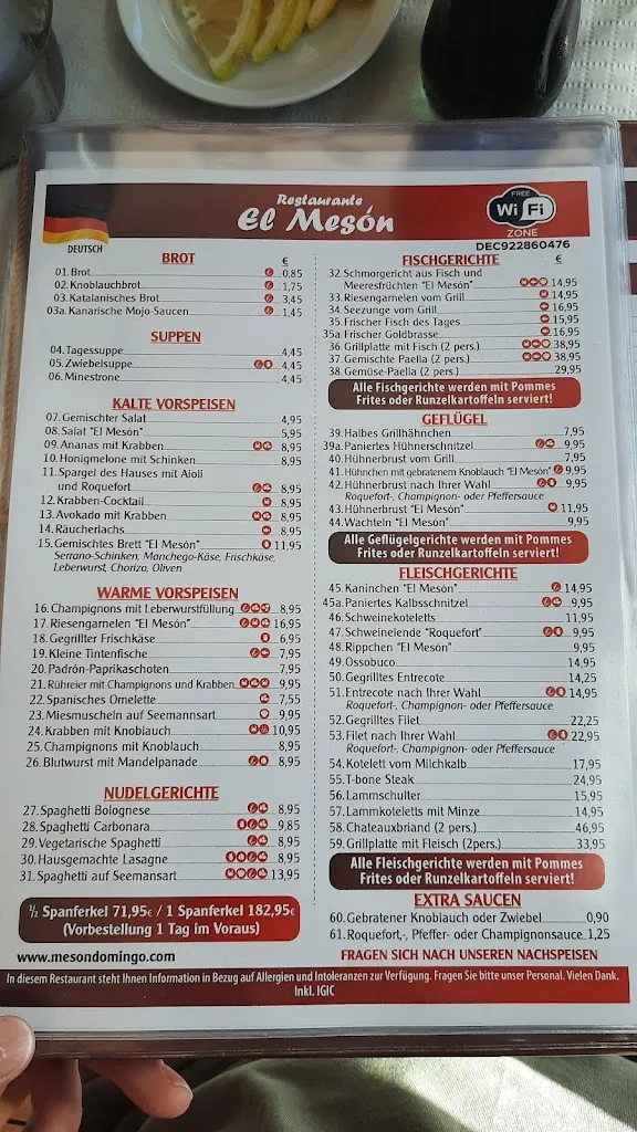 Menu_Restaurante El Mesón de Puerto Santiago S.L_Los Gigantes_immagine_3