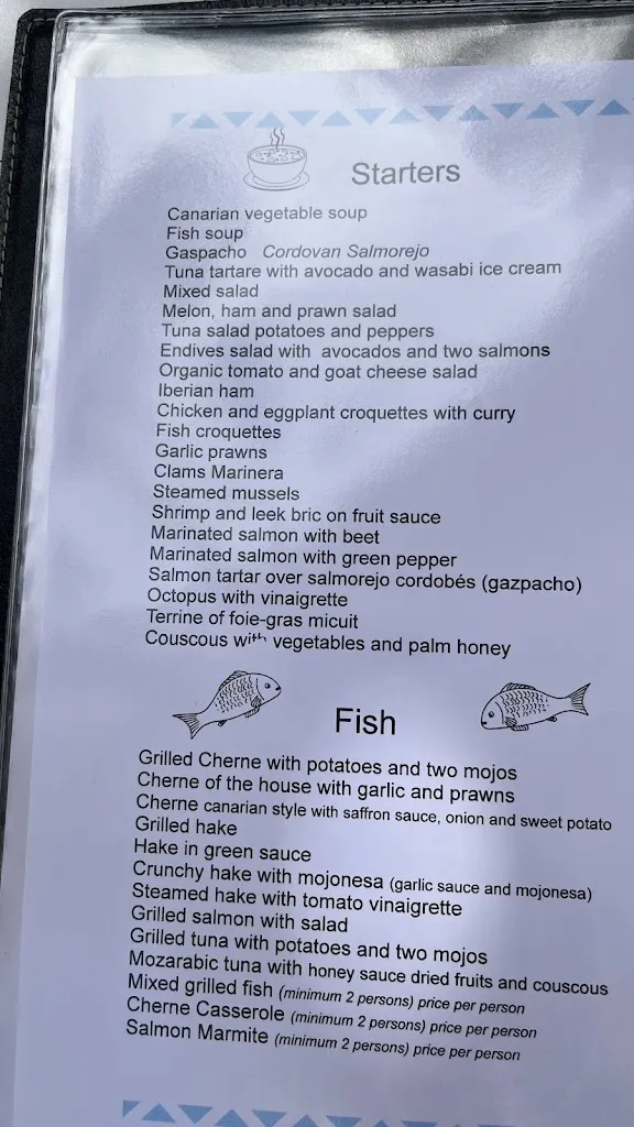 Menu_Restaurante Pancho_Los Gigantes_image_1