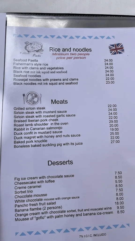 Menu_Restaurante Pancho_Los Gigantes_image_2