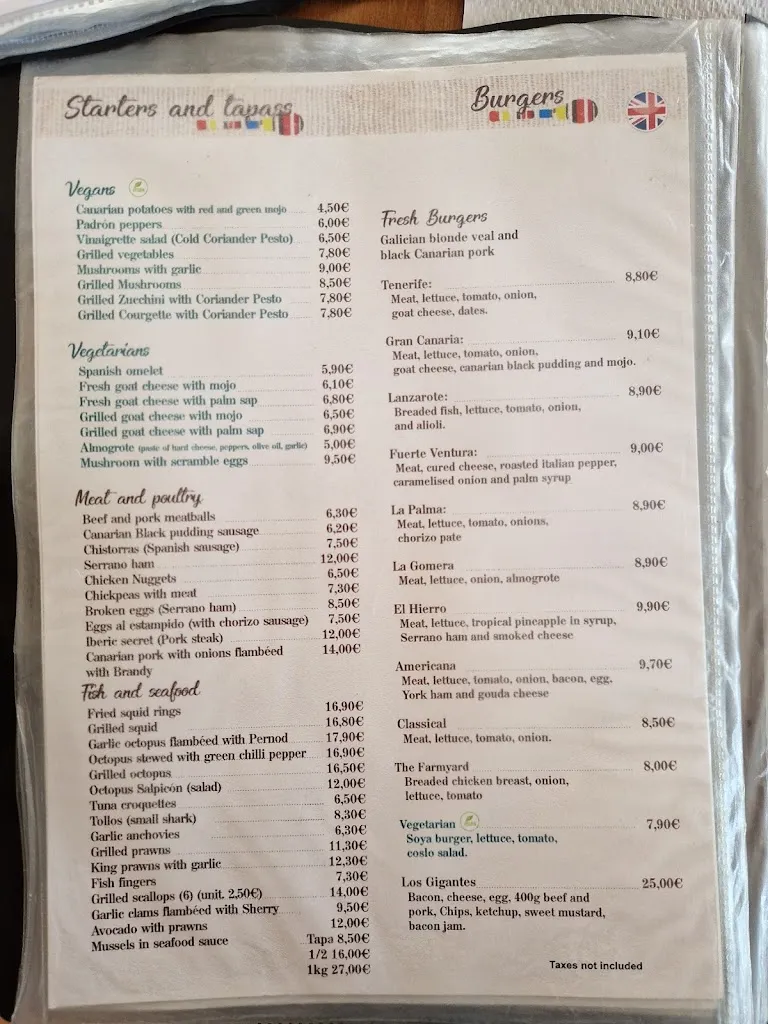 Menu_Restaurante El pescador ll_Los Gigantes_image_1