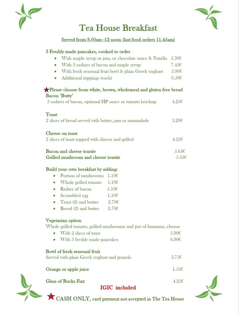 Menu_The Tea House and Bar_Los Gigantes_image_3