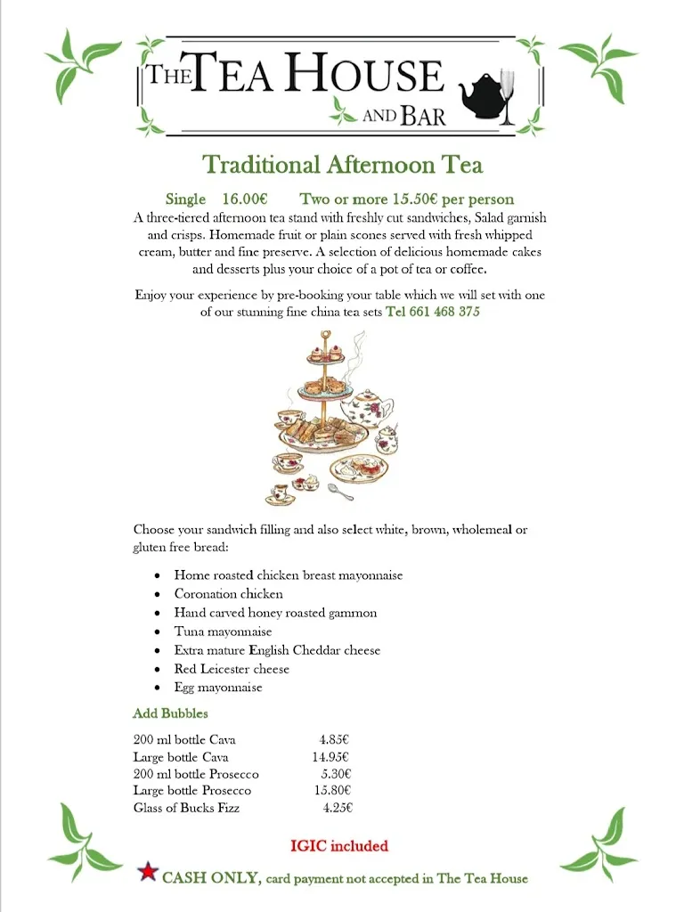 Menu_The Tea House and Bar_Los Gigantes_image_4