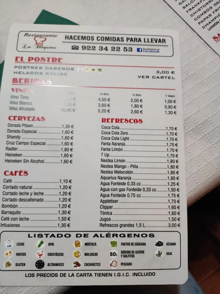 Menu_Restaurante La Bloquera_Los Realejos_image_1