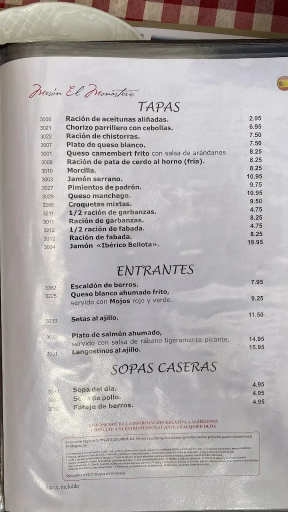 Menu_Mesón El Monasterio_Los Realejos_image_2