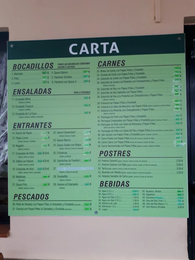 Menu_Bar Restaurante Rincon Norteño_Los Realejos_immagine_4