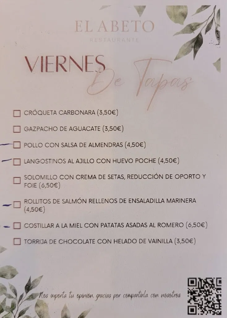Menu_El Abeto Restaurante - Elche_Elche/Elx_image_1
