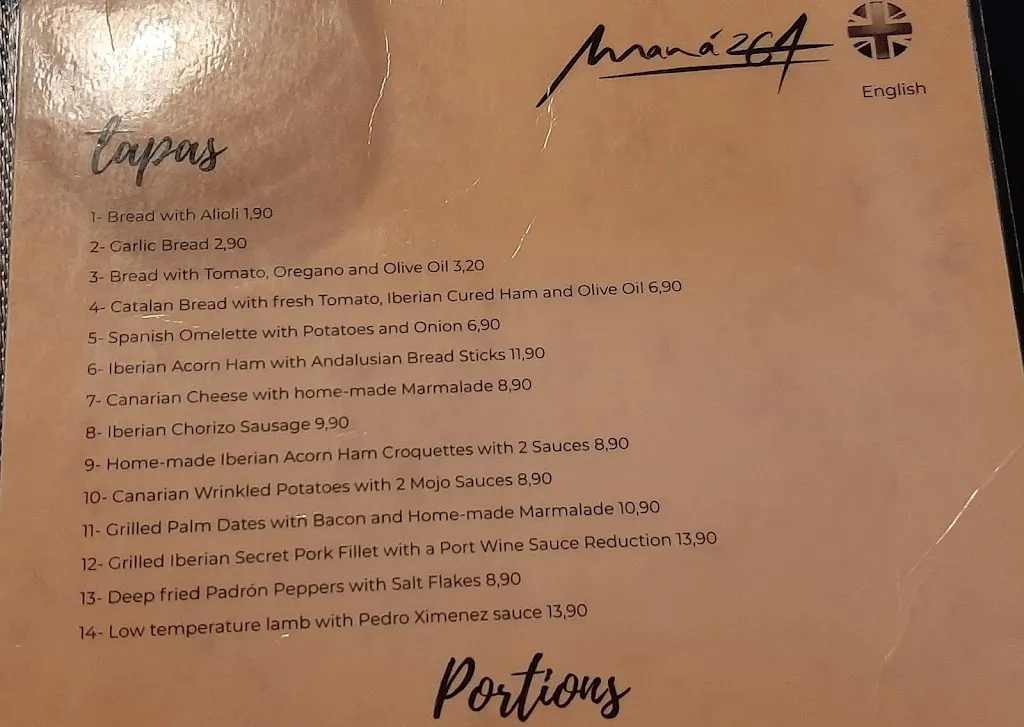 Menu_Maná 264 - Tapas & Drinks_Maspalomas_image_4