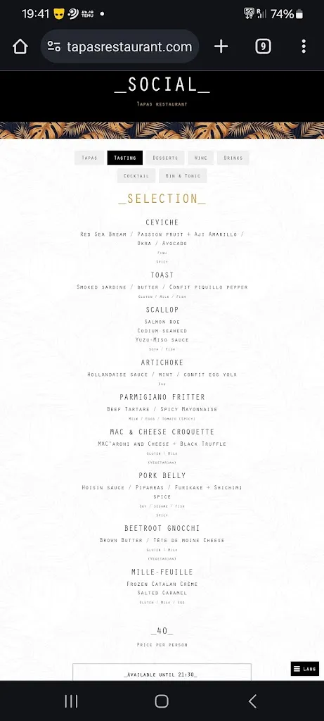 Menu_Social Tapas_Maspalomas_immagine_1