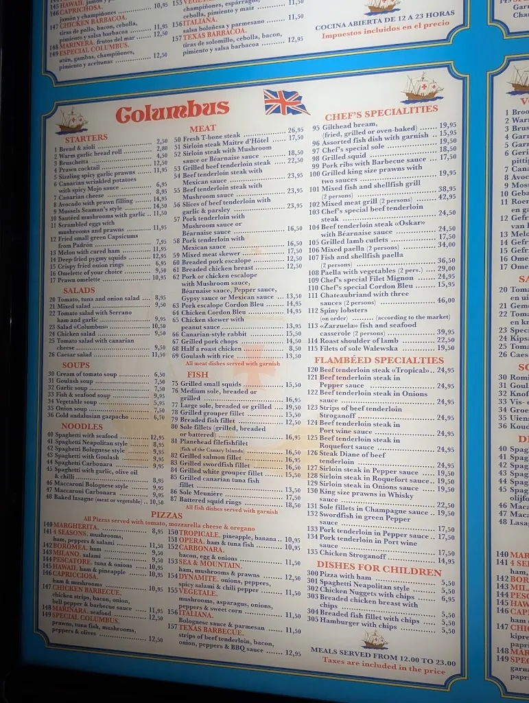 Menu_Restaurant Columbus_Maspalomas_image_3