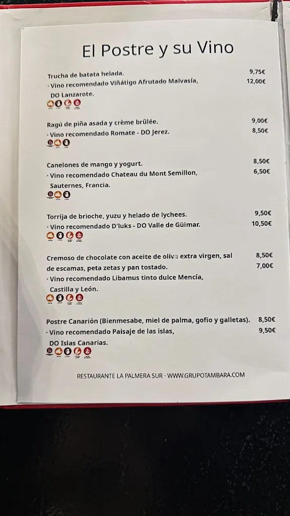 Menu_La Palmera Sur Restaurant_Maspalomas_image_1
