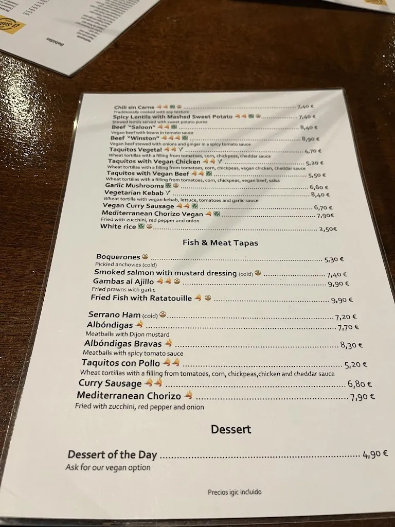 Menu_El Saloon_Maspalomas_immagine_1