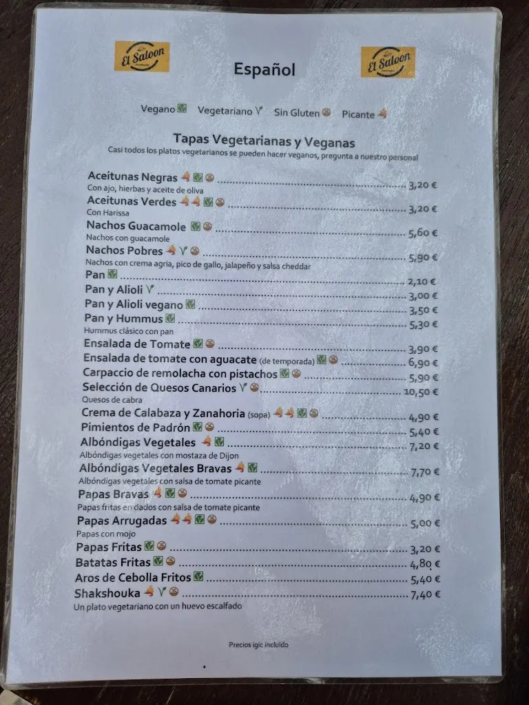 Menu_El Saloon_Maspalomas_immagine_4