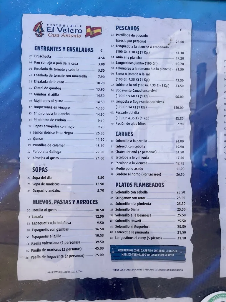 Menu_Restaurante Velero Casa Antonio_Maspalomas_image_4