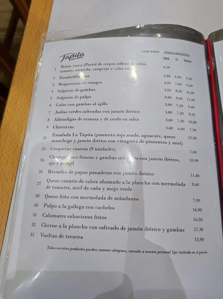 Menu_La Tapita Los Jose's_Maspalomas_immagine_2