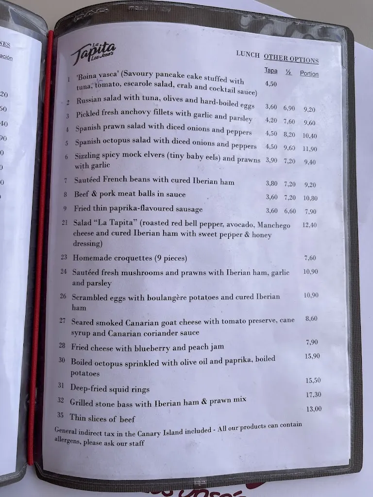 Menu_La Tapita Los Jose's_Maspalomas_immagine_4