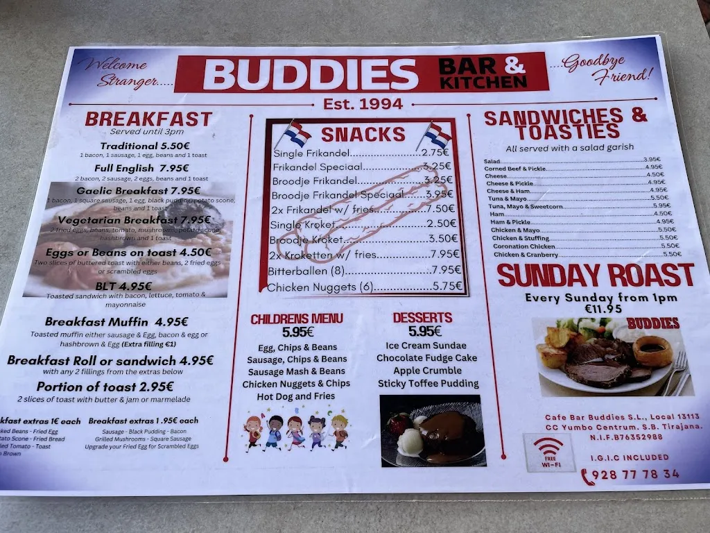 Menu_Buddies Bar_Maspalomas_image_1