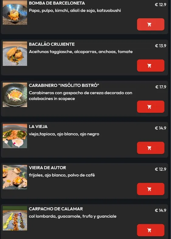 Menu_INSÓLITO BISTRÓ YUMBO Italian Restaurant_Maspalomas_image_2