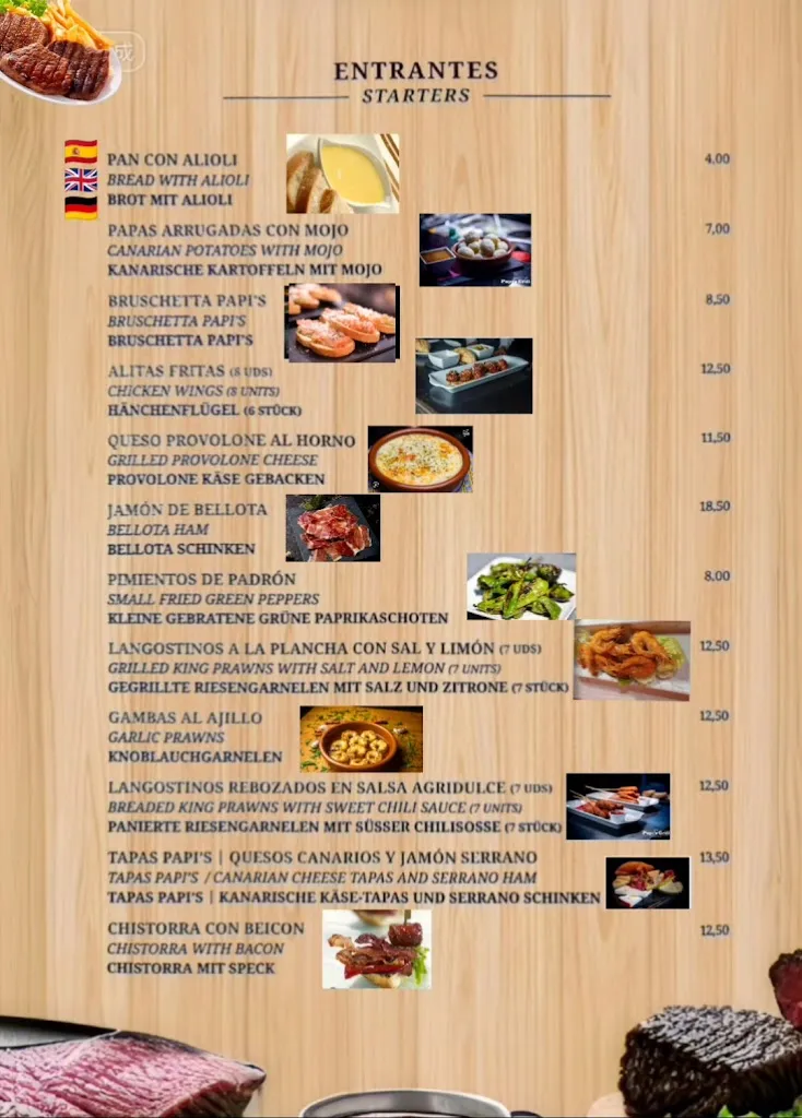 Menu_Papi's Grill Playa del Ingles_Maspalomas_image_3