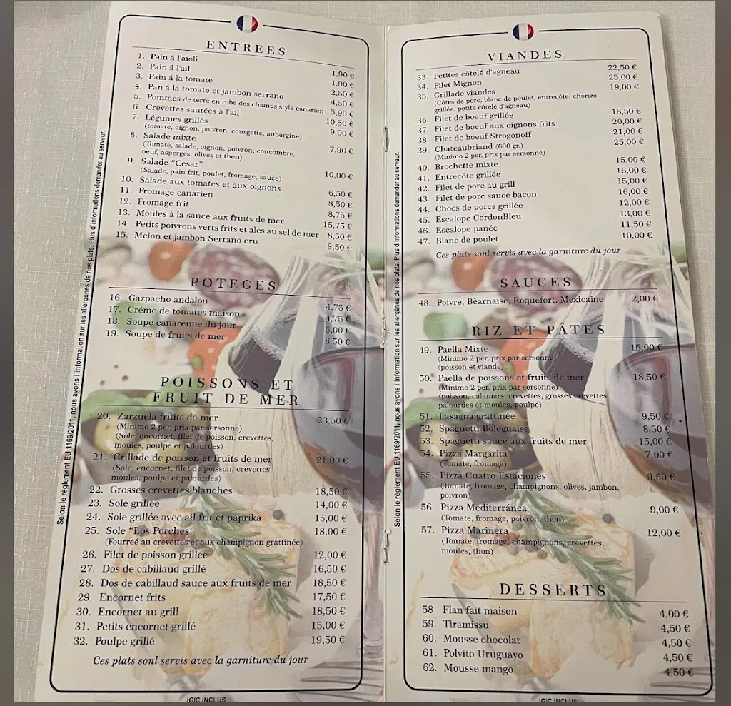 Menu_Restaurante los Porches_Playa del Ingles_image_2