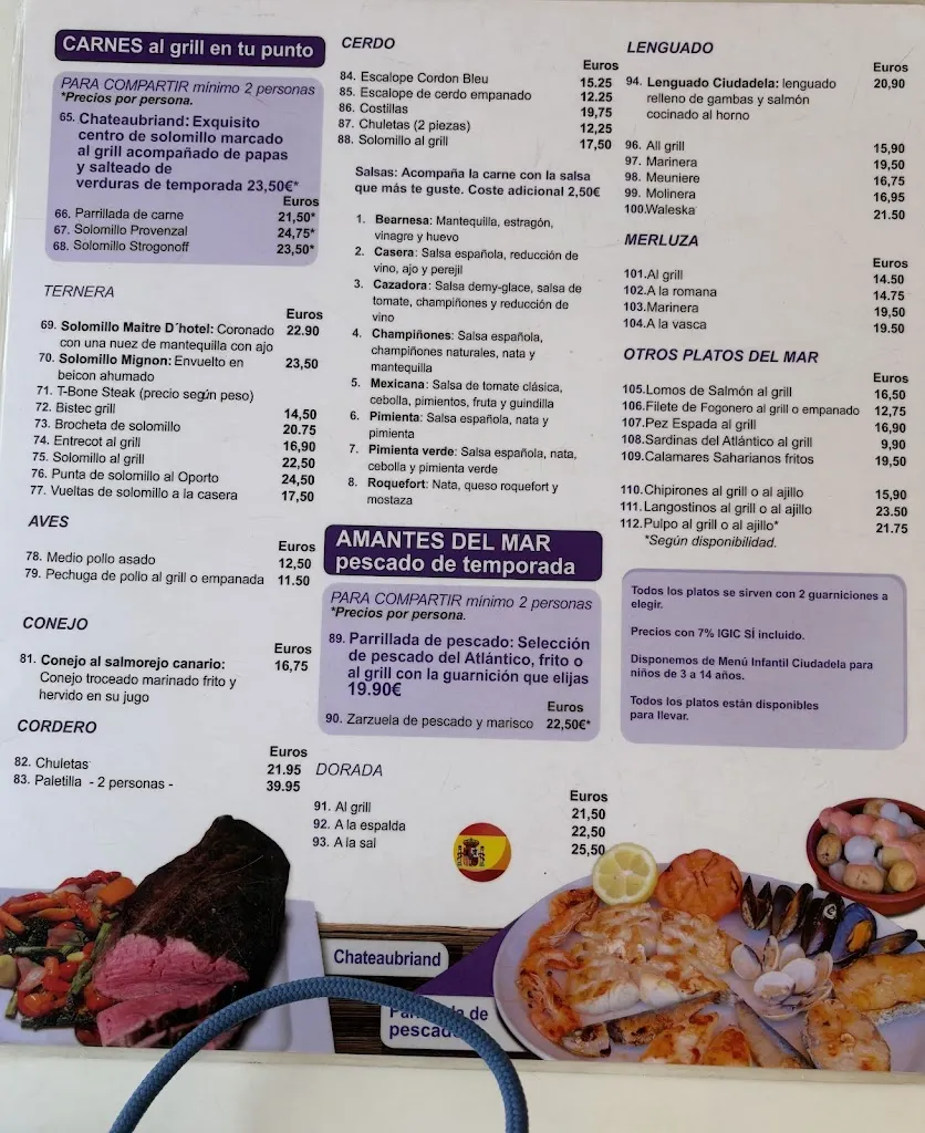 Menu_Restaurante La Ciudadela_Playa del Ingles_image_1