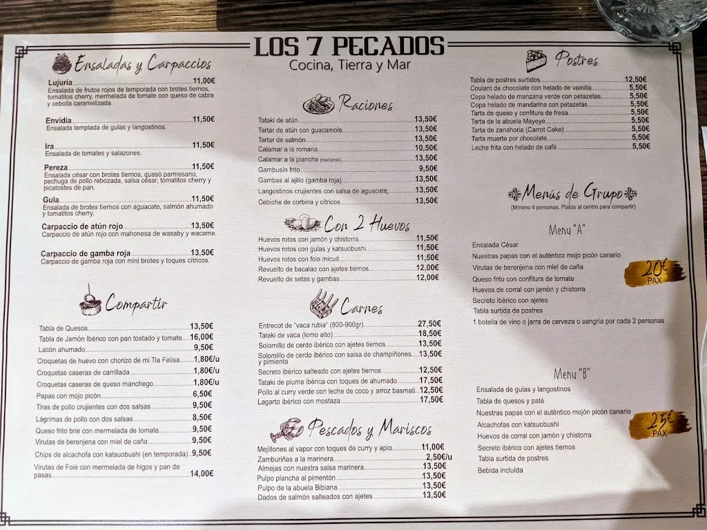Menu_Los 7 pecados_Elche/Elx_image_2