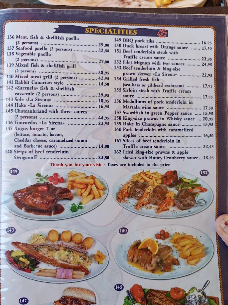 Menu_La Sirena_Playa del Ingles_image_1