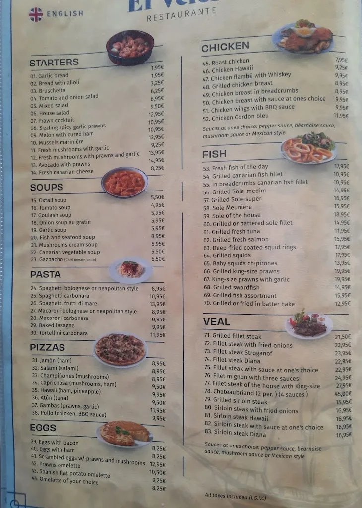 Menu_El Velero Playa del Inglés_Playa del Ingles_image_1