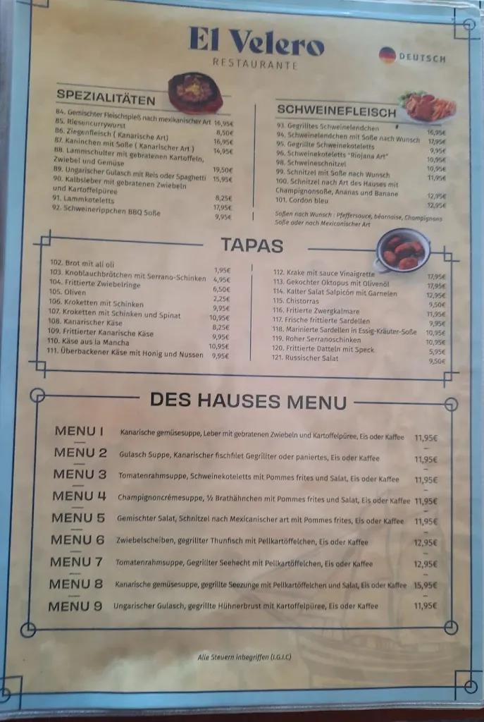 Menu_El Velero Playa del Inglés_Playa del Ingles_image_2