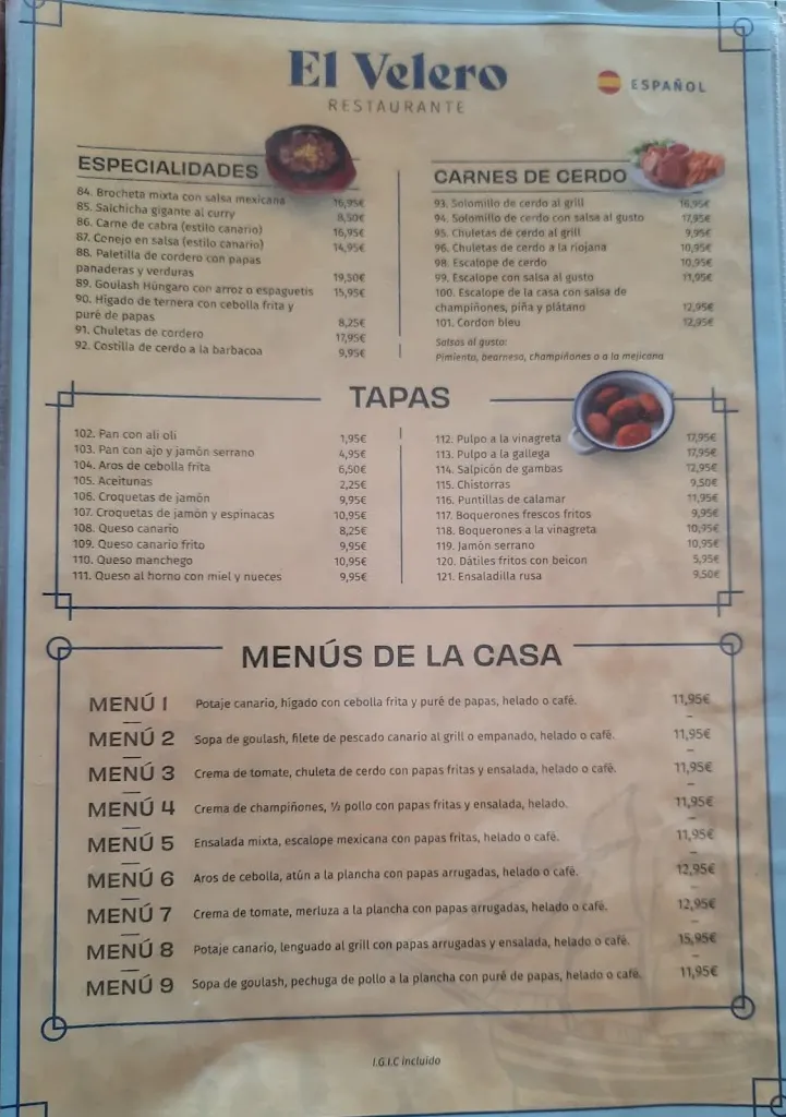 Menu_El Velero Playa del Inglés_Playa del Ingles_image_4