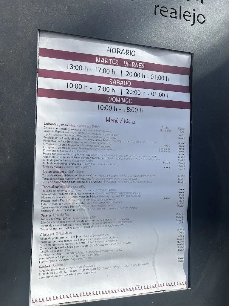 Menu_Bistro Bar Paprika Realejo_Realejo Alto_image_4