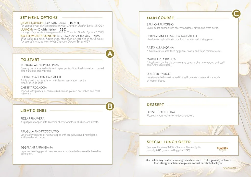 Menu_Bianco Restaurant_Playa de las Américas_immagine_3