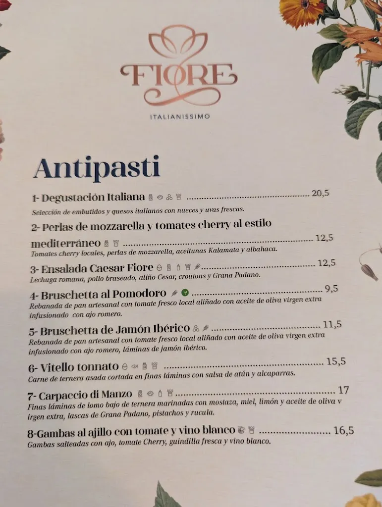 Menu_Fiore Tenerife_Playa de las Américas_image_1
