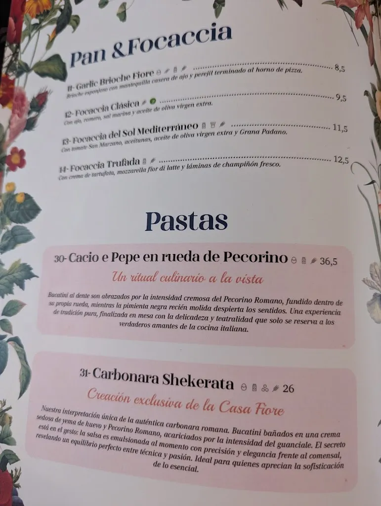 Menu_Fiore Tenerife_Playa de las Américas_image_3