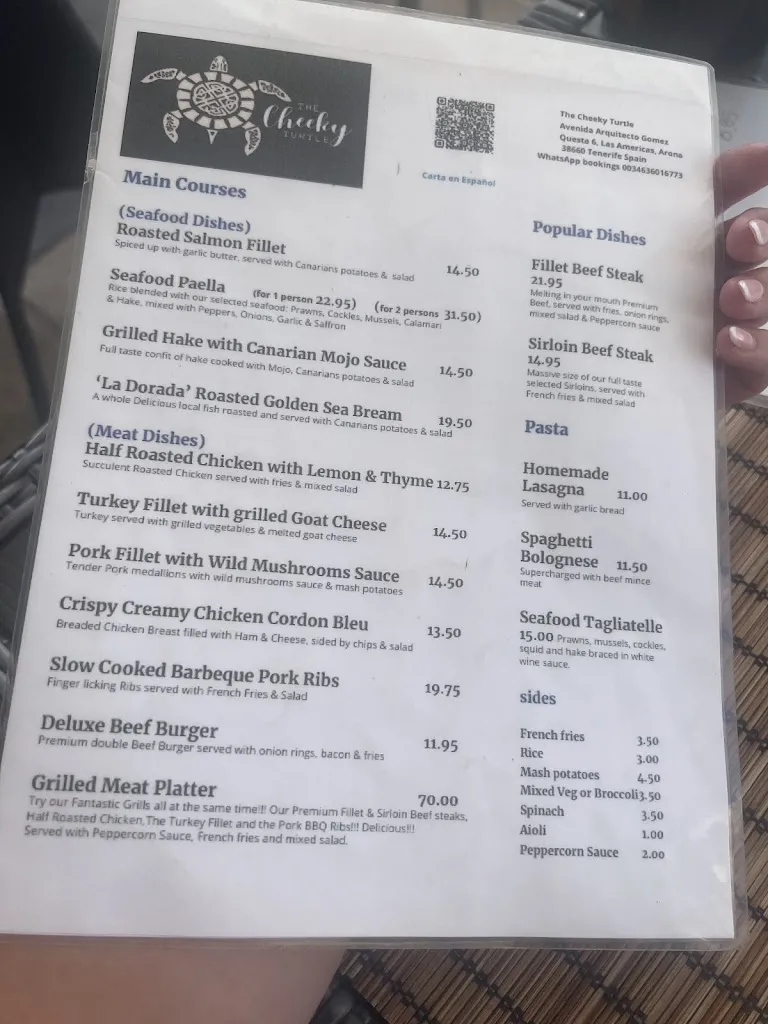 Menu_The Cheeky Turtle_Playa de las Américas_image_2