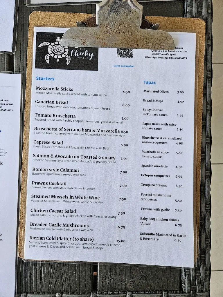 Menu_The Cheeky Turtle_Playa de las Américas_image_3
