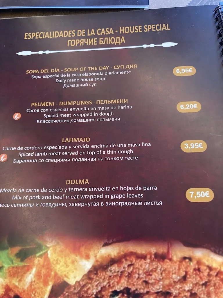 Menu_Restaurante Rincón Armenio_Playa de las Américas_image_2