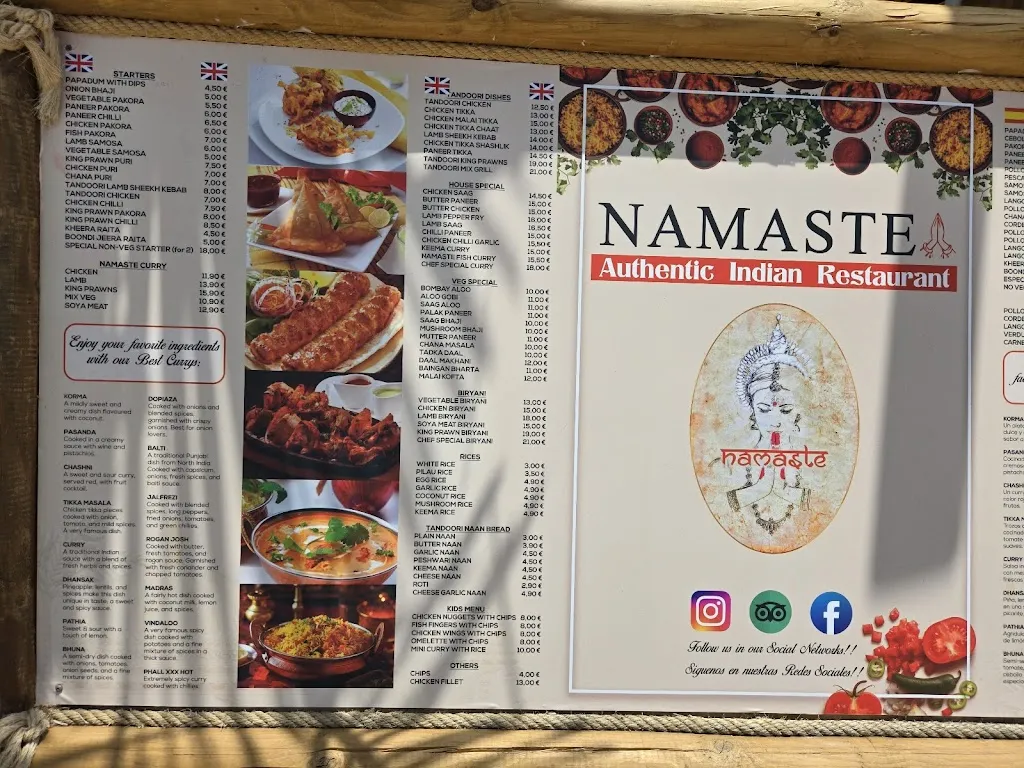 Menu_Namaste India las Américas_Playa de las Américas_immagine_3